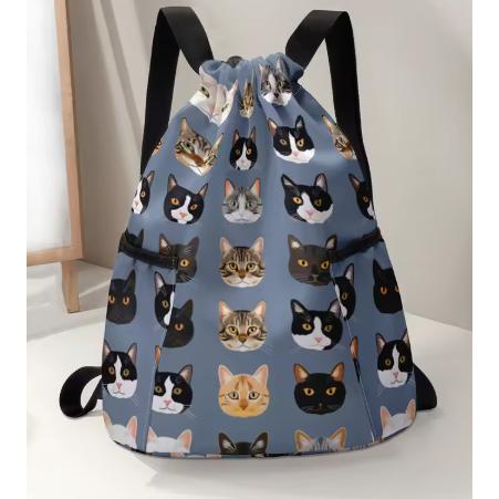 猫 猫柄 リュック バックパック 巾着 ねこだらけ おしゃれ おもしろ ねこ ネコ グッズ 雑貨