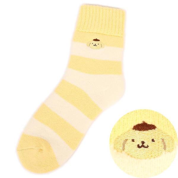 ポムポムプリン あったかソックス 靴下 防寒 ワンポイント レディース 女子 大人 サンリオ san...