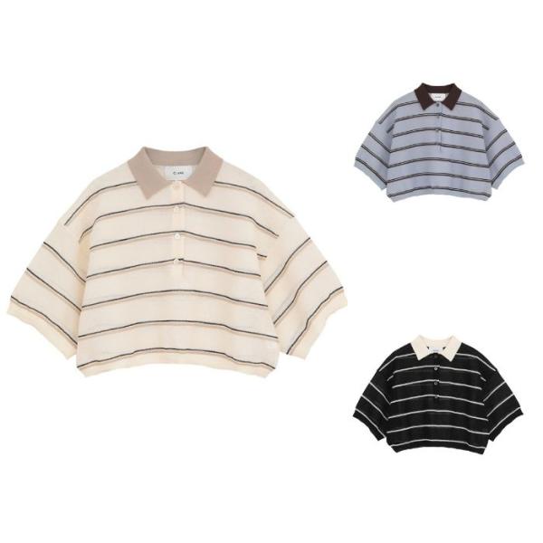 【26SS 2nd PRE ORDER】CLANE 正規商品 クラネ シアー ポロ ニット トップス...