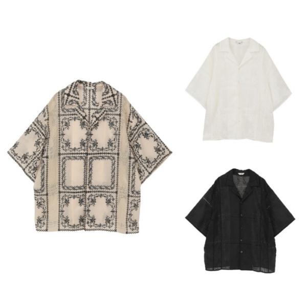 【26SS 2nd PRE ORDER】CLANE 正規商品 クラネ 刺繍 レース ボックス シャツ...