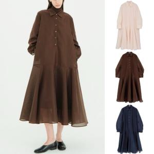 CLANE 正規商品 クラネ ドレス ストラクチャード ボリューム ワンピース  STRUCTURED VOLUME ONEPIECE アイボリー/ブラウン/ネイビー 3色展開  2026秋冬新作｜Charger.web-store