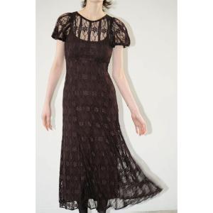 CLANE 正規商品 ワンピース クラネ レース ミニ パフ スリーブ ワンピース LACE MINI PUFF SLEEVE ONEPIECE ブラウン BROWN 2024春夏新作