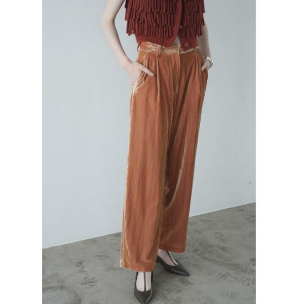 SALE 50%OFF CLANE 正規商品 パンツ クラネ ベロア タック ワイド パンツ VEL...
