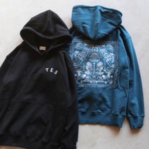 テス パーカー TES CALM バンダナ パーカー CALM BANDANA PARKA ブラック/ブルーグレー BLACK/BLUE GRAY 2色展開 2022春夏新作｜charger