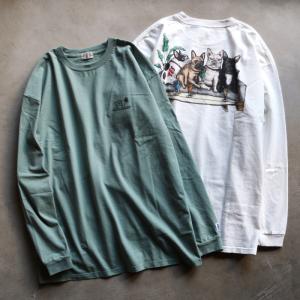 テス メンズ レディース ロンT 4ブヒ リゾート L/STシャツ 4BUHI RESORT LONG SLEEVE T-SHIRT ホワイト/グリーングレー 2色展開 2024春夏新作｜charger