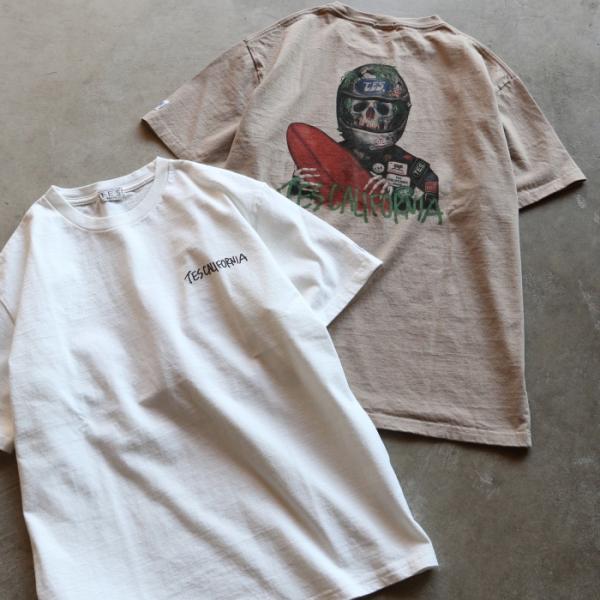 テス トップス ユニセックス TES スカル ライダー プリント 半袖 Tシャツ TES SKULL...