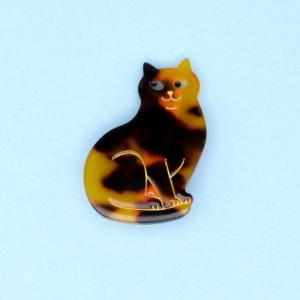 ククシュゼット 正規商品 ヘア アクセ ピン 猫 かわいい Coucou Suzette ベンガル キャット ヘア クリップ Bengal Cat Hair Clip ブラウン べっ甲模様  Brown｜charger