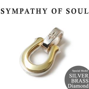 SYMPATHY OF SOUL シンパシーオブソウル 当店別注 Horseshoe Amulet Combination SILVER BRASS Diamond ホースシュー アミュレット コンビ シルバー 真鍮 ダイヤ｜charger