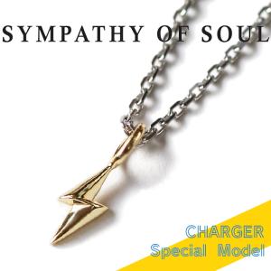 SYMPATHY OF SOUL ネックレス シンパシーオブソウル 当店別注 Little Lightning Charm K18YG × Chain 1.6mm チェーンセット リトルチャーム 稲妻  K18YG×SV｜charger