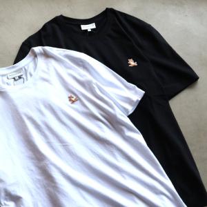 メゾンキツネ ユニセックス Tシャツ MAISON KITSUNE チラックス フォクス パッチ Tシャツ  ホワイト/ブラック 2色展開 2024春夏新作｜charger