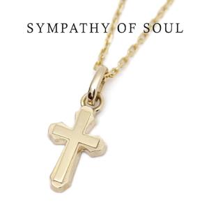 SYMPATHY OF SOUL  シンパシーオブソウル  Smooth Cross Pendant K10YG Necklace スムースクロス 1.3mmチェーンセット ネックレス  K10イエローゴールド｜charger