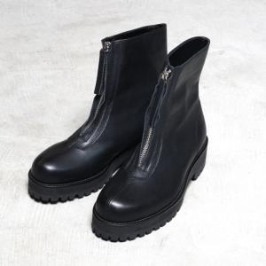 パドローネ ブーツ センタージップブーツ 防水レザー 革靴 PADRONE CENTER ZIP BOOTS ブラック BLACK｜charger