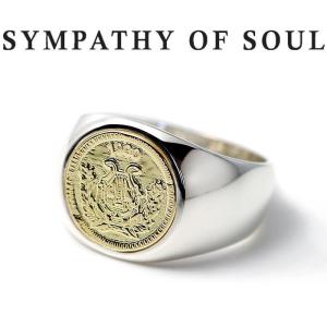 シンパシーオブソウル 指輪 SYMPATHY OF SOUL Classic Coin Ring Good Luck Silver K18Yellow Gold クラシック コイン リング グッドラック シルバー K18YG｜charger