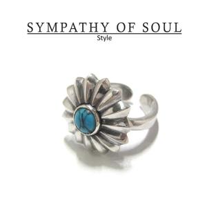 SYMPATHY OF SOUL Style　レディース　シンパシーオブソウル　スタイル　HM Ring Turquoise Concho SILVER ターコイズコンチョ　リング｜charger