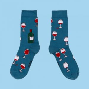 ククシュゼット 正規商品 靴下 レディース メンズ ワイン おしゃれ フランス クルー丈 Coucou Suzette ワイン ソックス Wine Socks  マルチ Multi｜charger