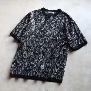 ラッピンノット ニット WRAPINKNOT フローラル パターン ニットアート プルオーバー Floral pattern knit art pullover ブラック Black 2024春夏新作｜charger