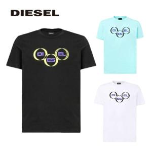 ディーゼル メンズ クルーネック Tシャツ T-DIEGOS-K39 A02370-0AAXJ DIESEL ブラック ホワイト ブルー メンズ レディース 男女兼用｜chariot