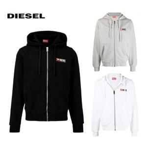 ディーゼル ロゴ プリント ジップ パーカー S-GINN-HOOD-ZIP A03769 0BAWT DIESEL 長袖 メンズ カジュアル ブラック グレー ホワイト｜chariot