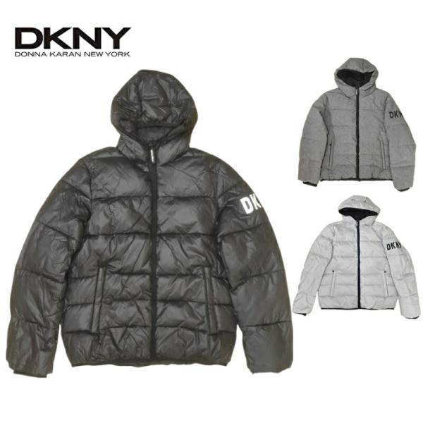 ダナ キャラン ニューヨークン DKNY アウター HOODED LOGO PUFFER JACKE...