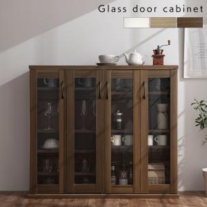 ぼん家具 食器棚 ロータイプ 薄型 扉付き キャビネット 木製 おしゃれ