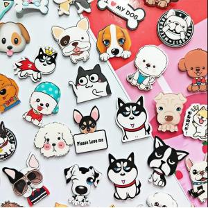 ピンバッチ バッジ ブローチ 安全ピン 大量 20個 犬 ミックス ランダム アクセサリー
