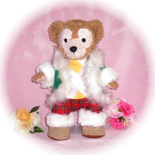 ぬいぐるみ ダッフィー 服 コスチューム メリークリスマス ファーコート風 デジタリアン 衣装 Sサ...