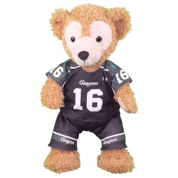 ぬいぐるみ ダッフィー 服 ユニフォーム 京都大学 アメフト部 黒 衣装 アメリカンフットボール S...
