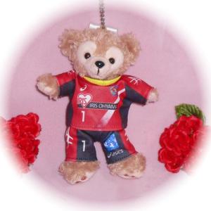 ぬいぐるみ ダッフィー 服 ユニフォーム 仙台 1st 赤 衣装 サッカー