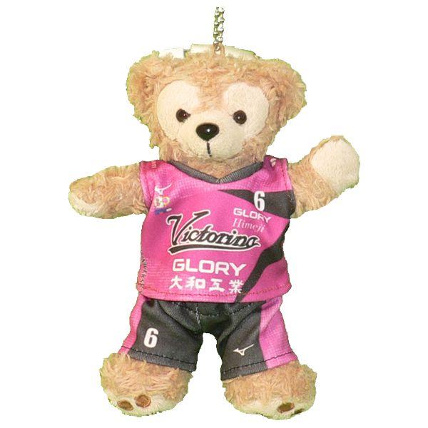 ぬいぐるみ ダッフィー 服 ユニフォーム ヴィクトリーナ姫路 衣装 バレーボール ぬいぐるみバッジ ...