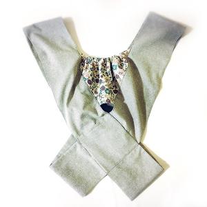 【Ｌ】クロス抱っこひも/ダンガリー/花/グレイッシュパープル