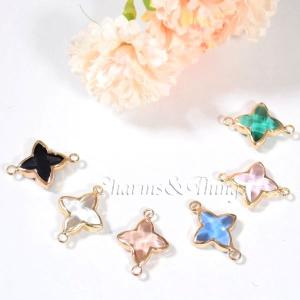 アクリル コネクター ビーズ 花 (2個) アクセサリーパーツ アクリルビーズ ハンドメイド