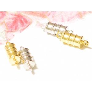 マグネットクラスプ 留め具 B 磁石 エンドパーツ 約5.5×17ｍｍ （3セット）アクセサリーパーツ 基礎金具 ビーズ細工 ネックレス材料 ハンドメイド 部品 エンド