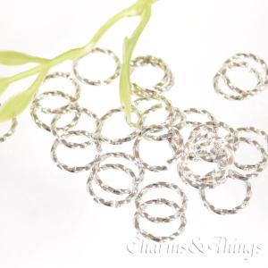 デザイン丸カン 細目 ツイストカン 8mm （50個入り）