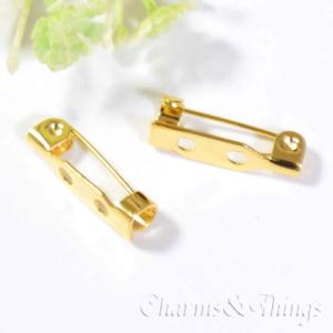 ブローチピン 安全ピン ゴールド 約16.5 x 5mm (2個入り)