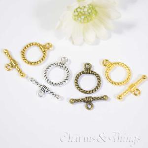 ツイスト マンテル Mini トグル 留め具 丸 サークル (10セット)