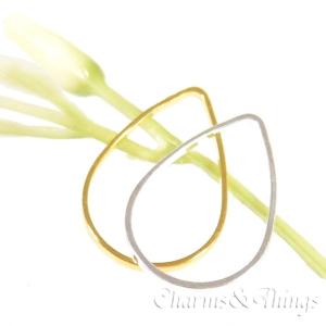 つなぎパーツ 雫 ドロップ 水滴 つゆ 16x10mm （12個入り） レジン 空枠 露 ビーズ細工 ハンドメイド材料 ピアス 素材 リンク