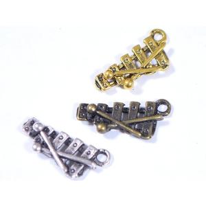 C&amp;T マリンバ木琴シロフォン音楽チャーム【8個入】アクセサリー材料レジン封入パーツ金属ミュージック素材