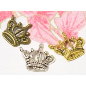 C&amp;T 王冠チャーム片カン斜めクラウン【6個入】アクセサリー部品ネックレス材料チャーム素材ブレスレット金属パーツ