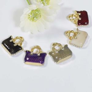 ハンドバッグ・ラインストーン付き (2個入) アクセサリーパーツ ネックレス材料 エポチャーム