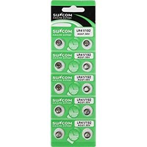 サンコム　アルカリボタン電池（LR41）10個セット　電子体温計用電池