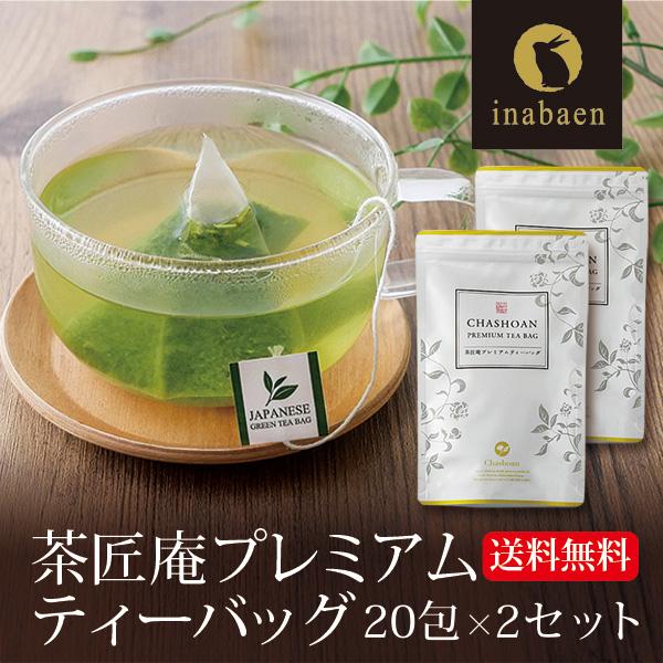 プレミアムティーバッグ 20包 2袋 メール便 送料無料 深蒸し茶 緑茶 ティーパック 静岡茶 深む...
