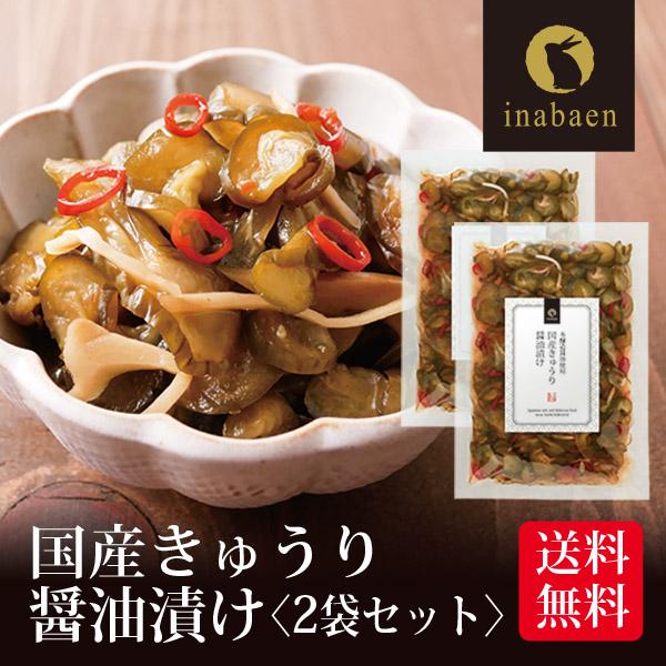 漬物 国産きゅうり醤油漬け 100g 2個セット メール便 送料無料 漬け物 国産 非常食 ポイント...