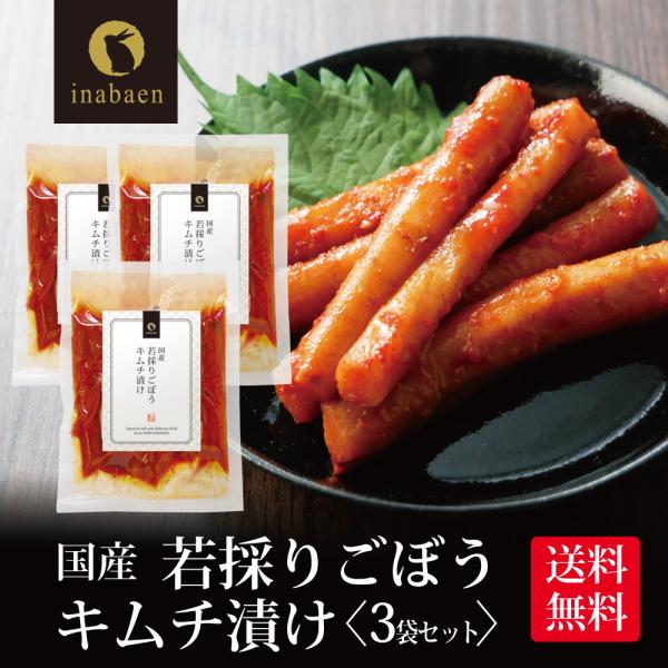 漬物 国産 ごぼうキムチ漬け 130g 3個セット 若採りごぼう メール便 送料無料 漬物 惣 菜 ...