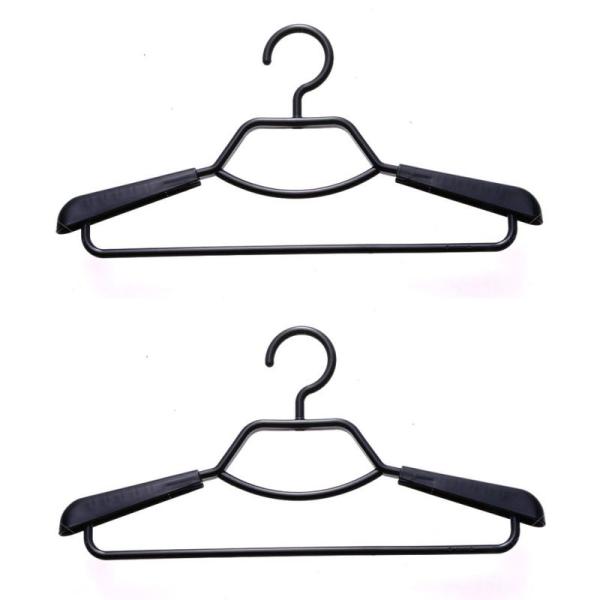 シンコハンガー 形態安定シャツ用ハンガー 2本組 ブラック
