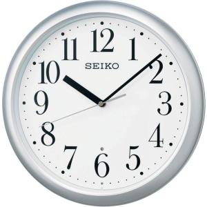 セイコークロック 掛け時計 オフィスタイプ 電波 アナログ 銀色 メタリック KX218S｜chatan