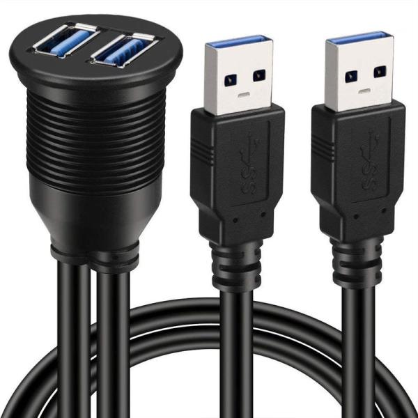 USB パネルフラッシュマウントケーブル, USB 3.0 拡張 USBマウント、ダッシュマウント、...