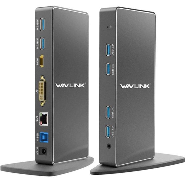 WAVLINK USB 3.0ドッキングステーション DisplayLink チップセット採用 デュ...