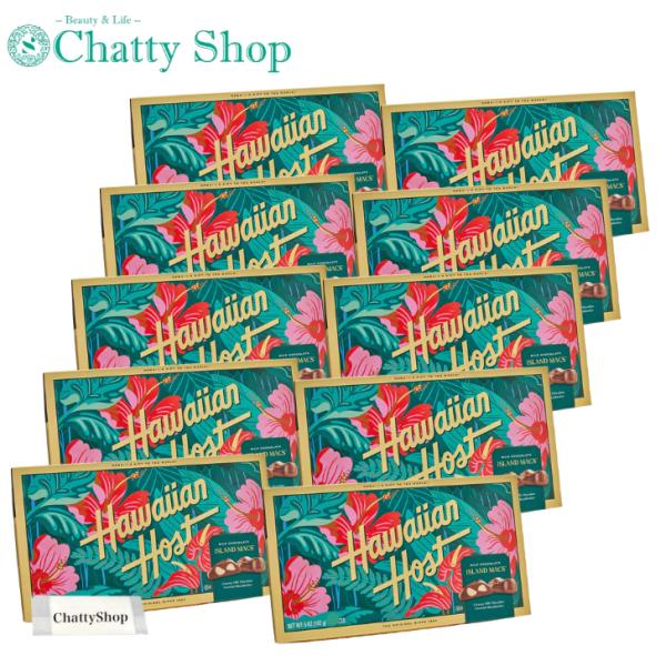 【10個セット】ハワイアンホースト マカダミアナッツチョコレート ハイビスカス 121g 4.3oz...