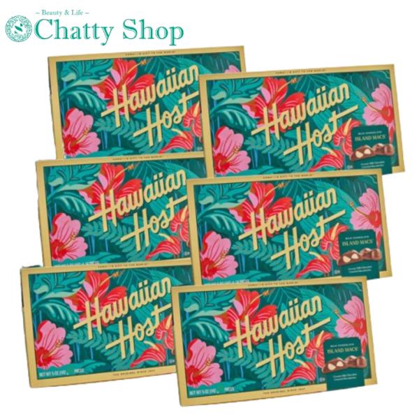 【6個セット】ハワイアンホースト マカダミアナッツチョコレート ハイビスカス 121g 4.3oz（...