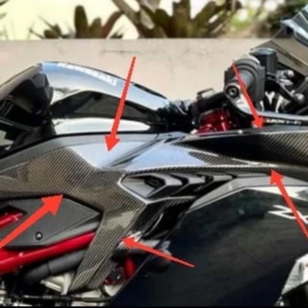 KAWASAKI ZX25R NINJA ウェットカーボン ニーグリップカバー サイドカバー タンク...